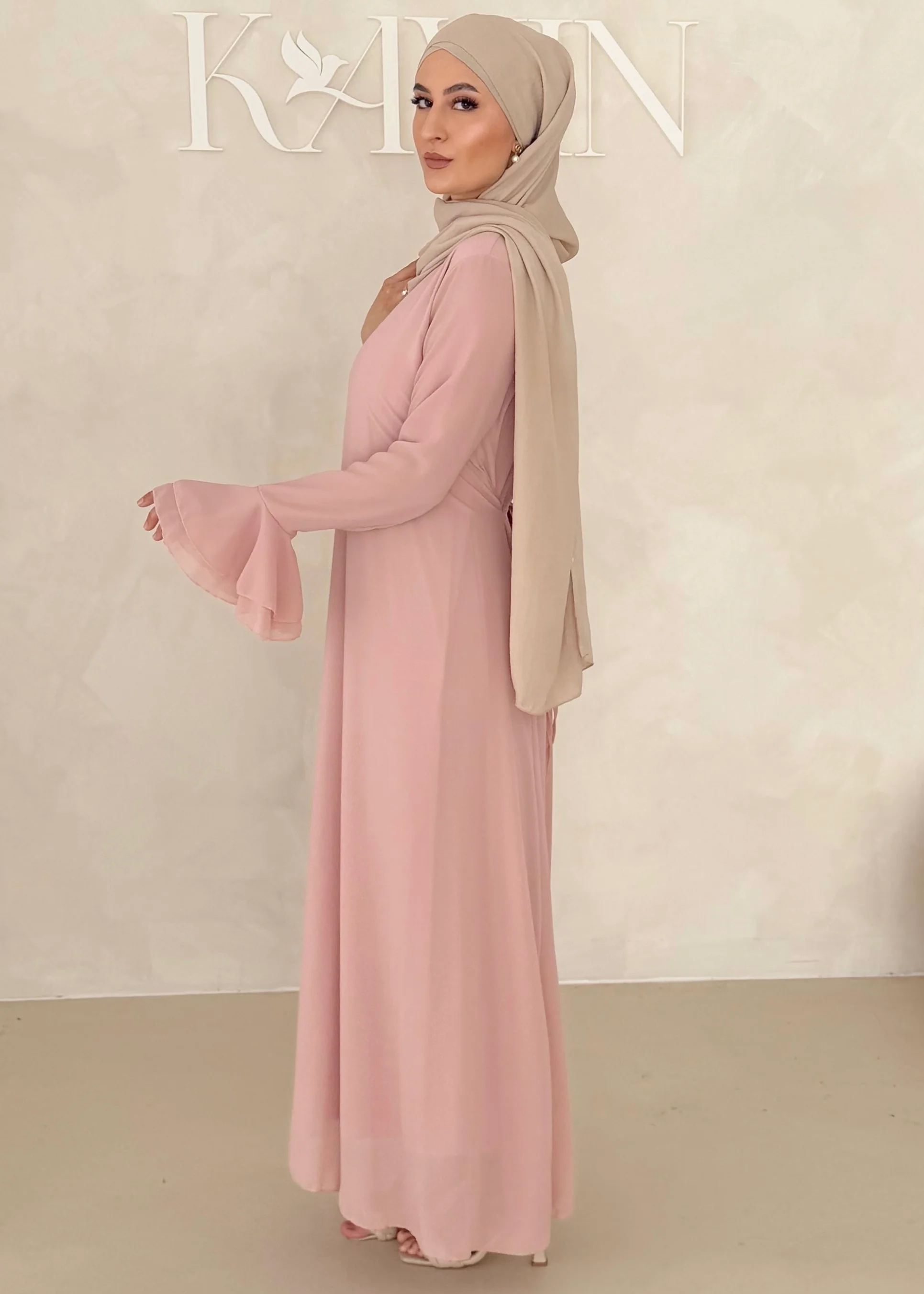 Chiffon Kleid mit Ärmel Details - Image 11