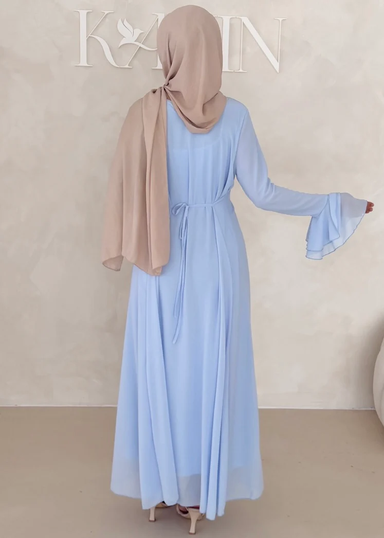 Chiffon Kleid mit Ärmel Details - Image 16