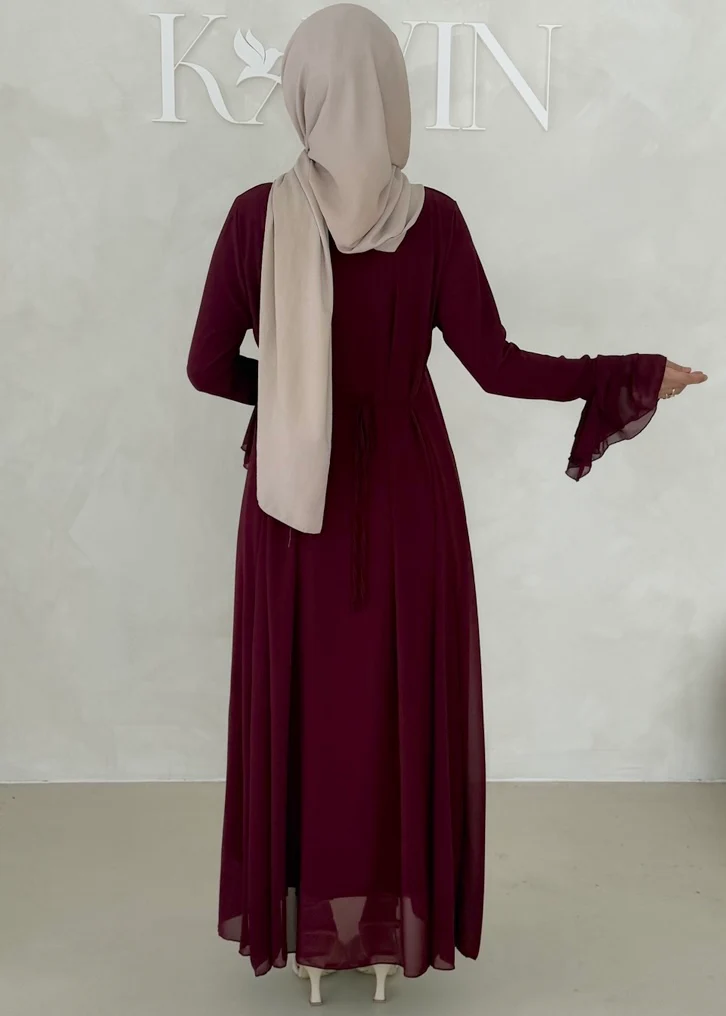 Chiffon Kleid mit Ärmel Details - Image 19