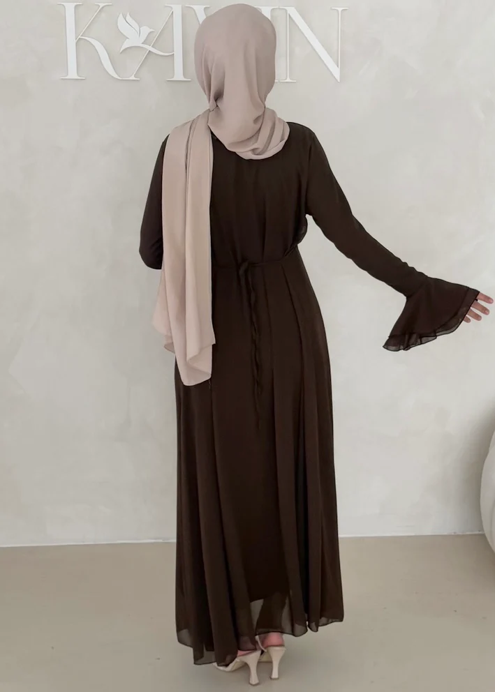 Chiffon Kleid mit Ärmel Details - Image 22