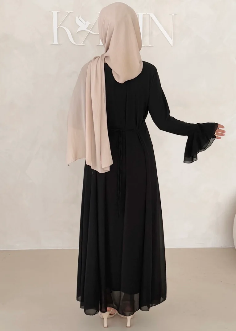Chiffon Kleid mit Ärmel Details - Image 28