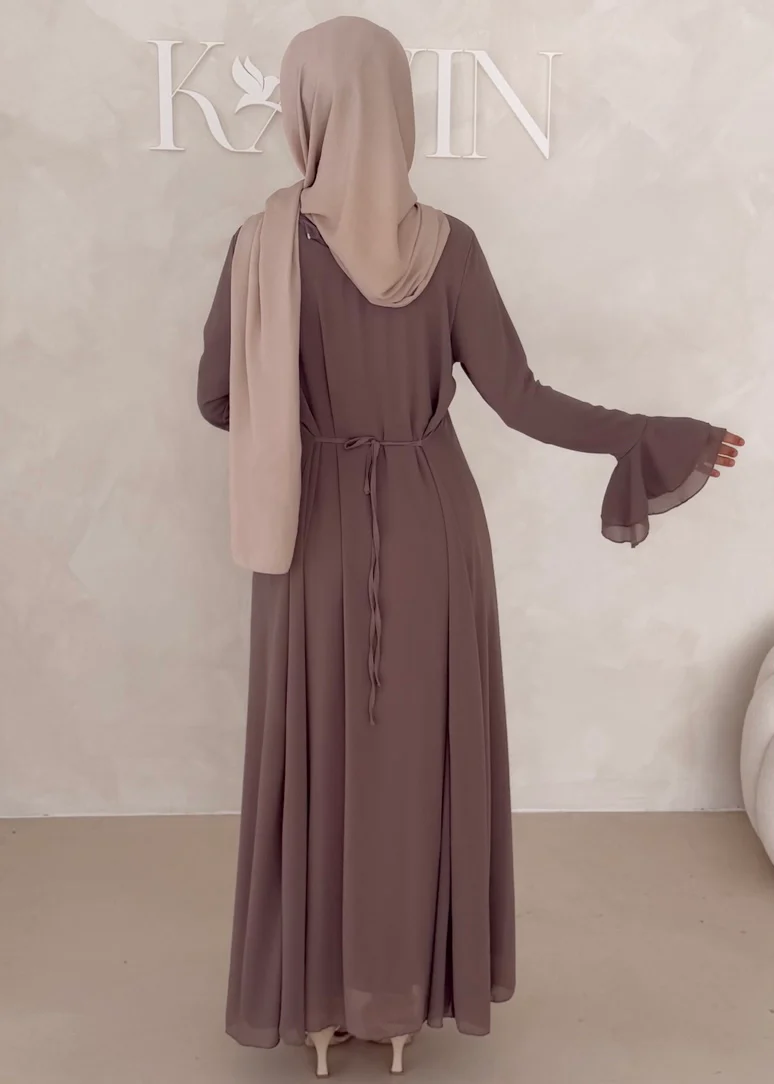 Chiffon Kleid mit Ärmel Details - Image 6