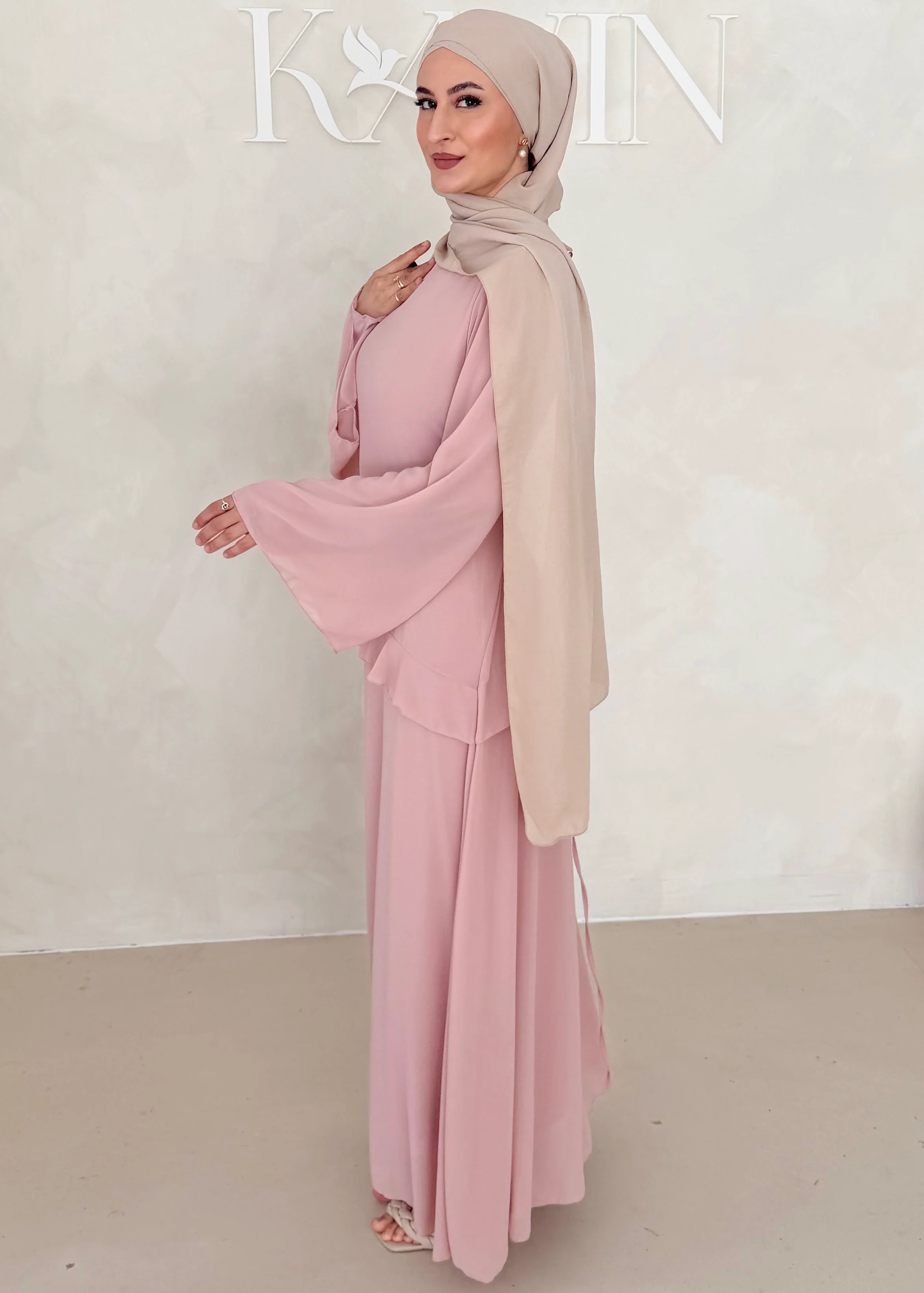 Chiffon Kleid mit Volant Details - Image 14