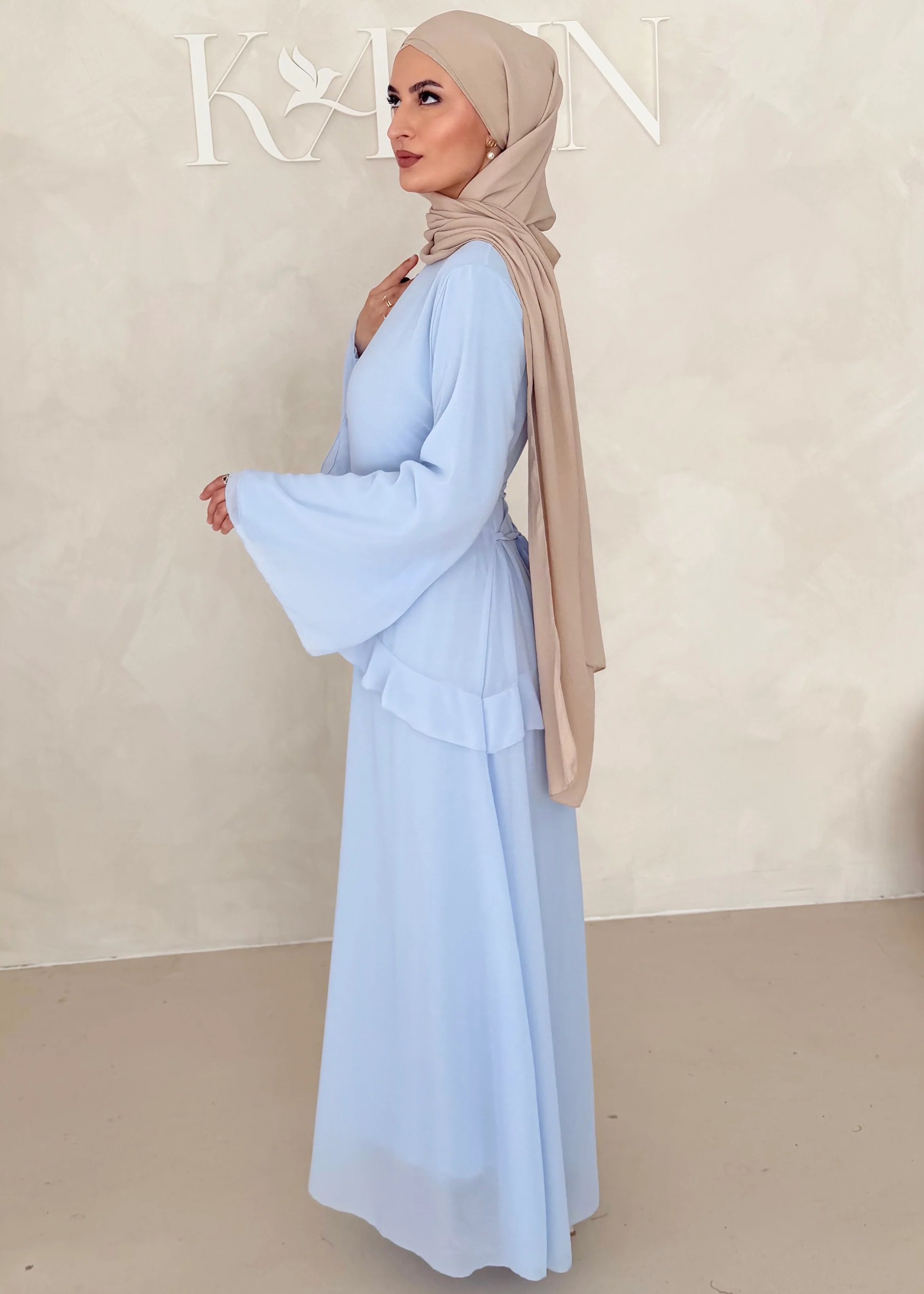 Chiffon Kleid mit Volant Details - Image 2