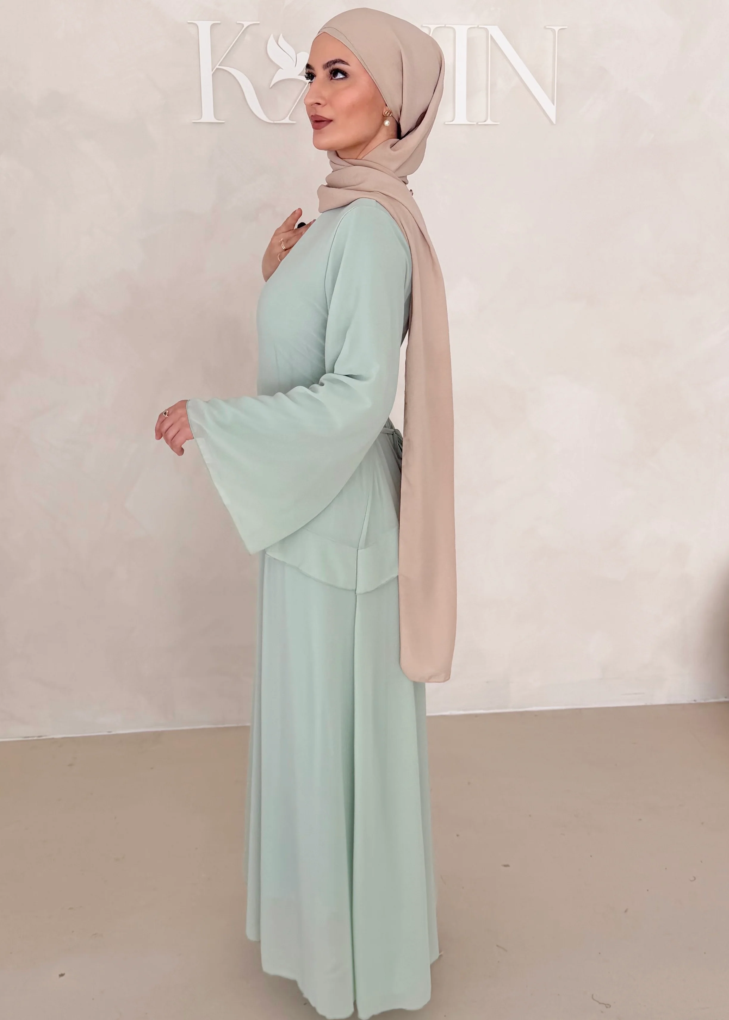 Chiffon Kleid mit Volant Details - Image 20