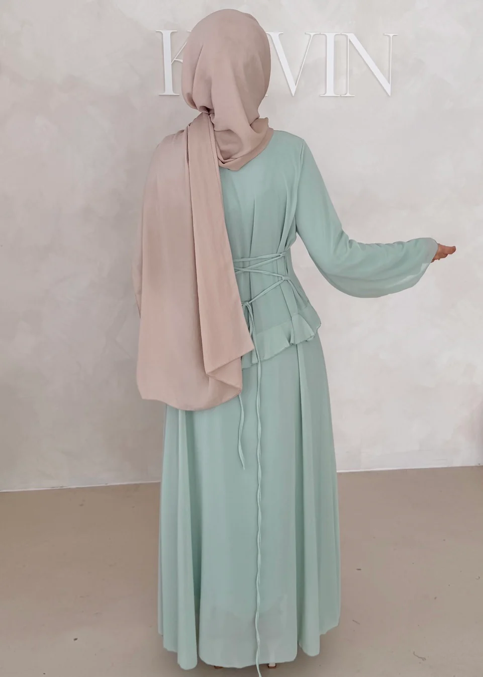 Chiffon Kleid mit Volant Details - Image 21