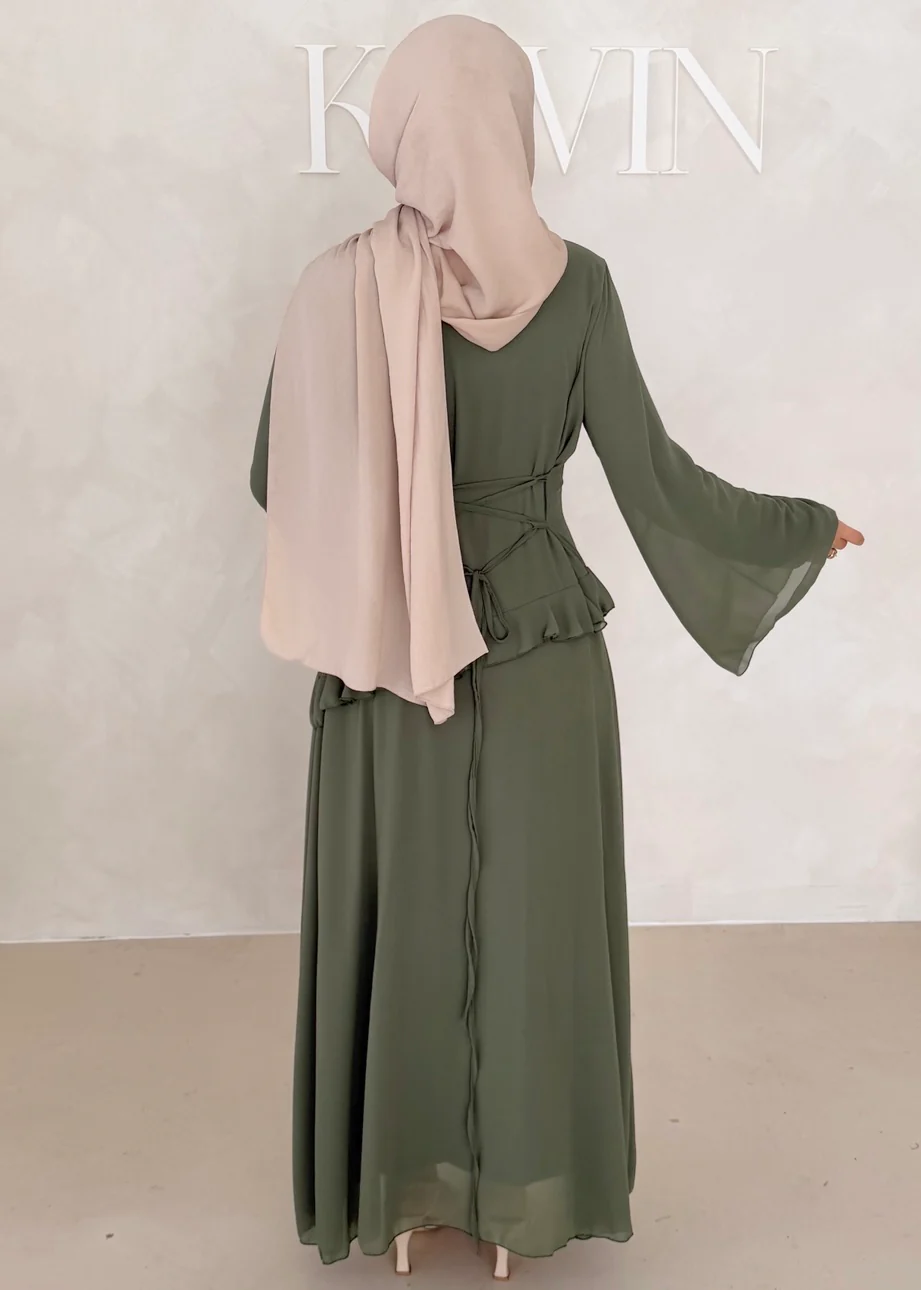 Chiffon Kleid mit Volant Details - Image 24