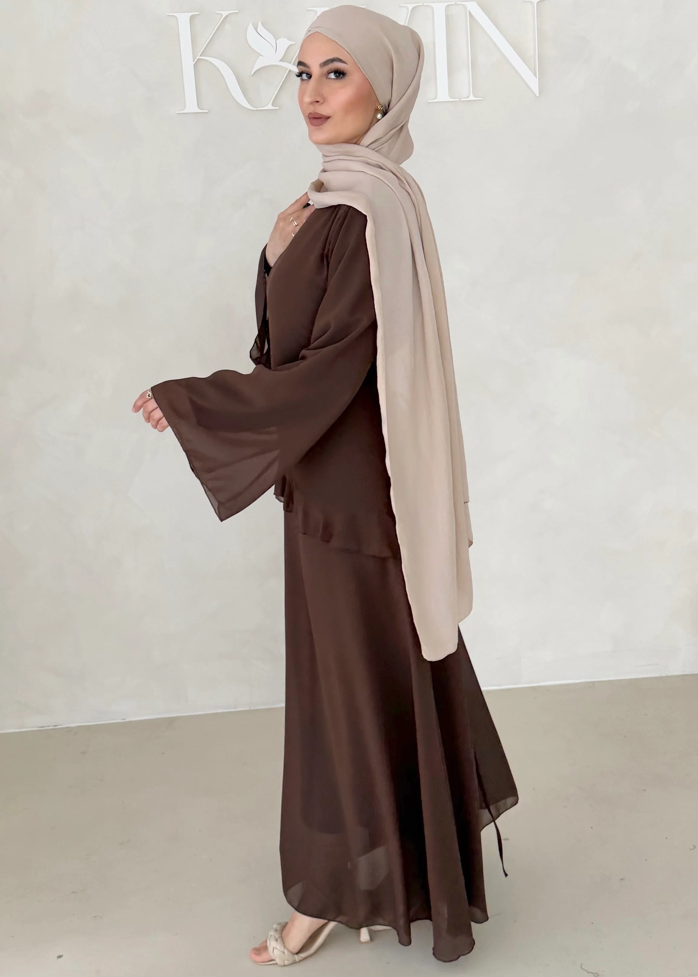 Chiffon Kleid mit Volant Details - Image 29