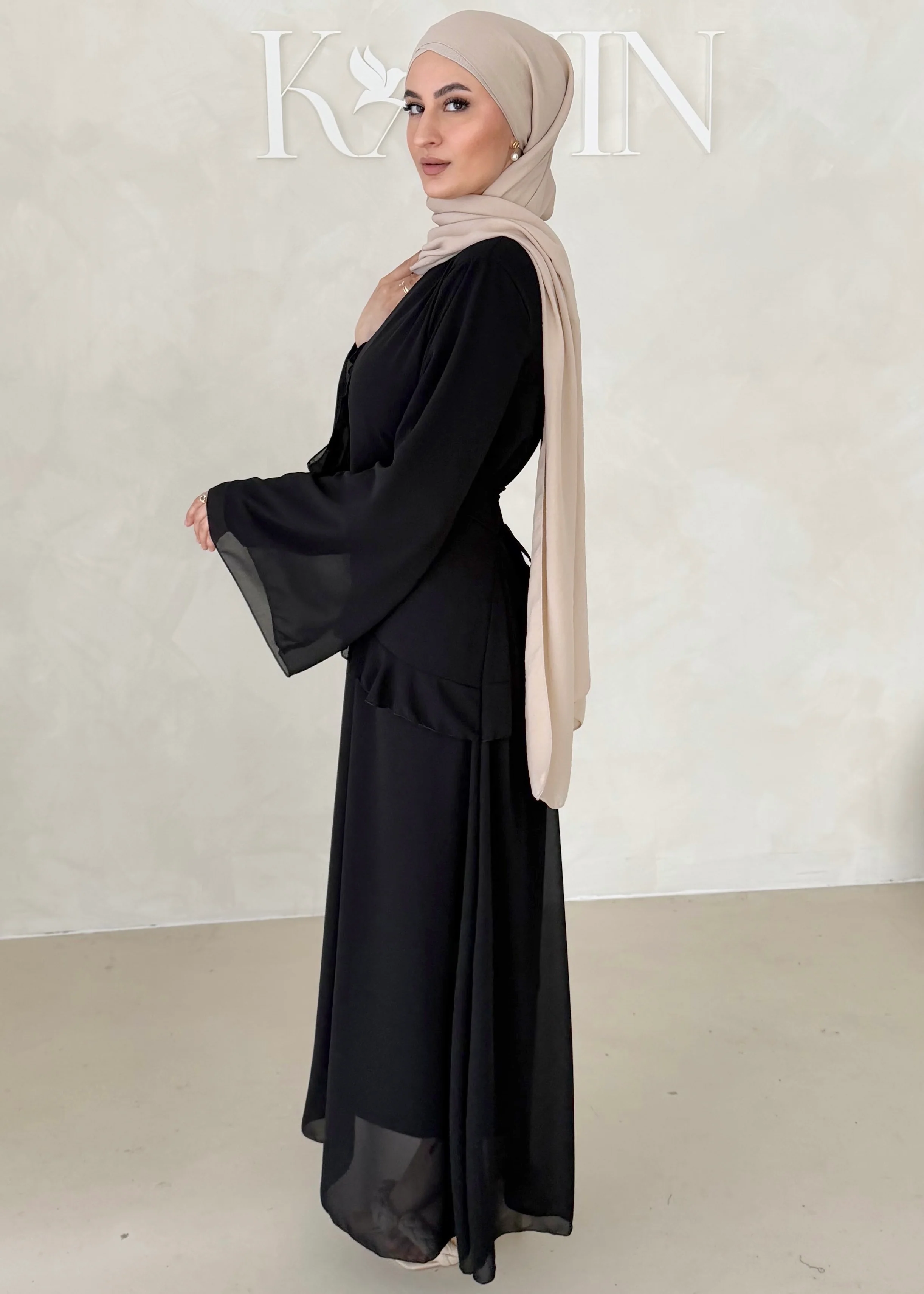 Chiffon Kleid mit Volant Details - Image 32