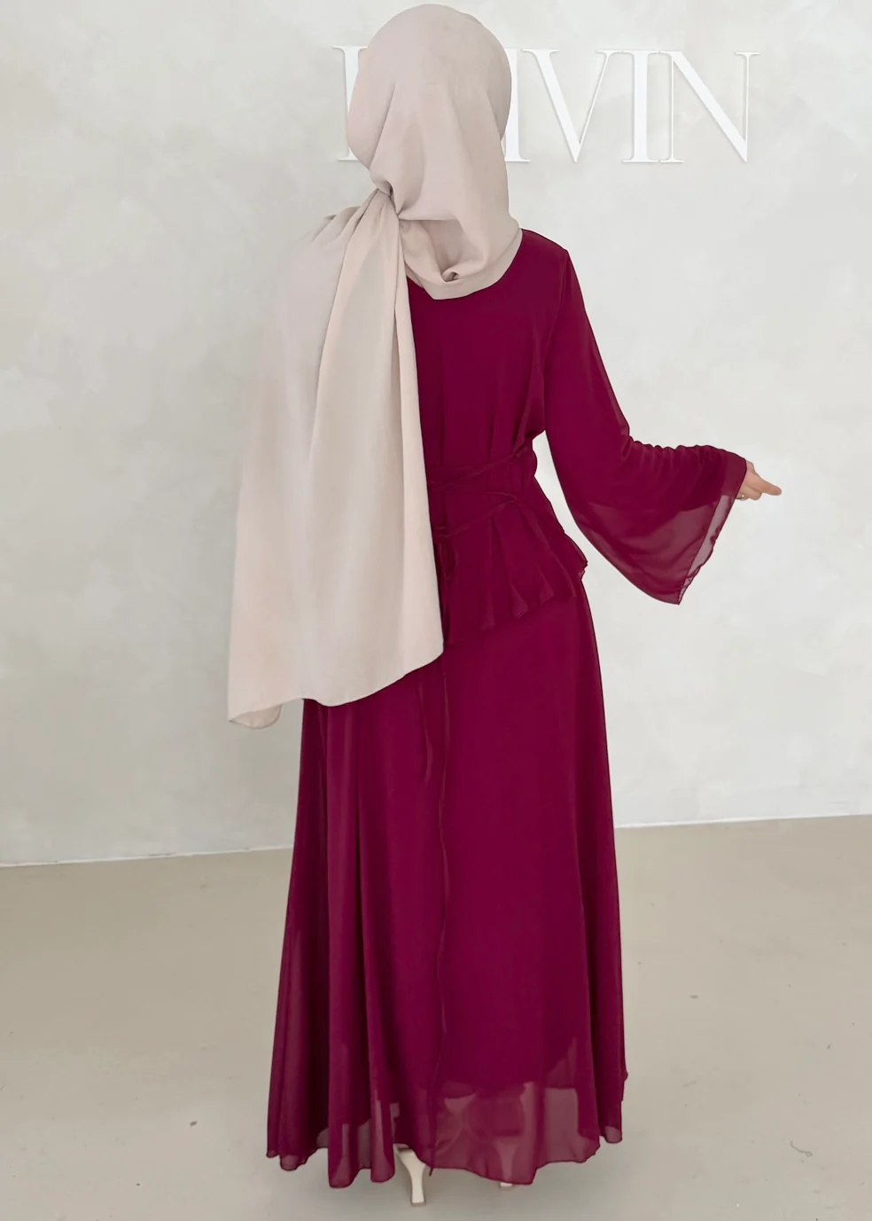 Chiffon Kleid mit Volant Details - Image 6