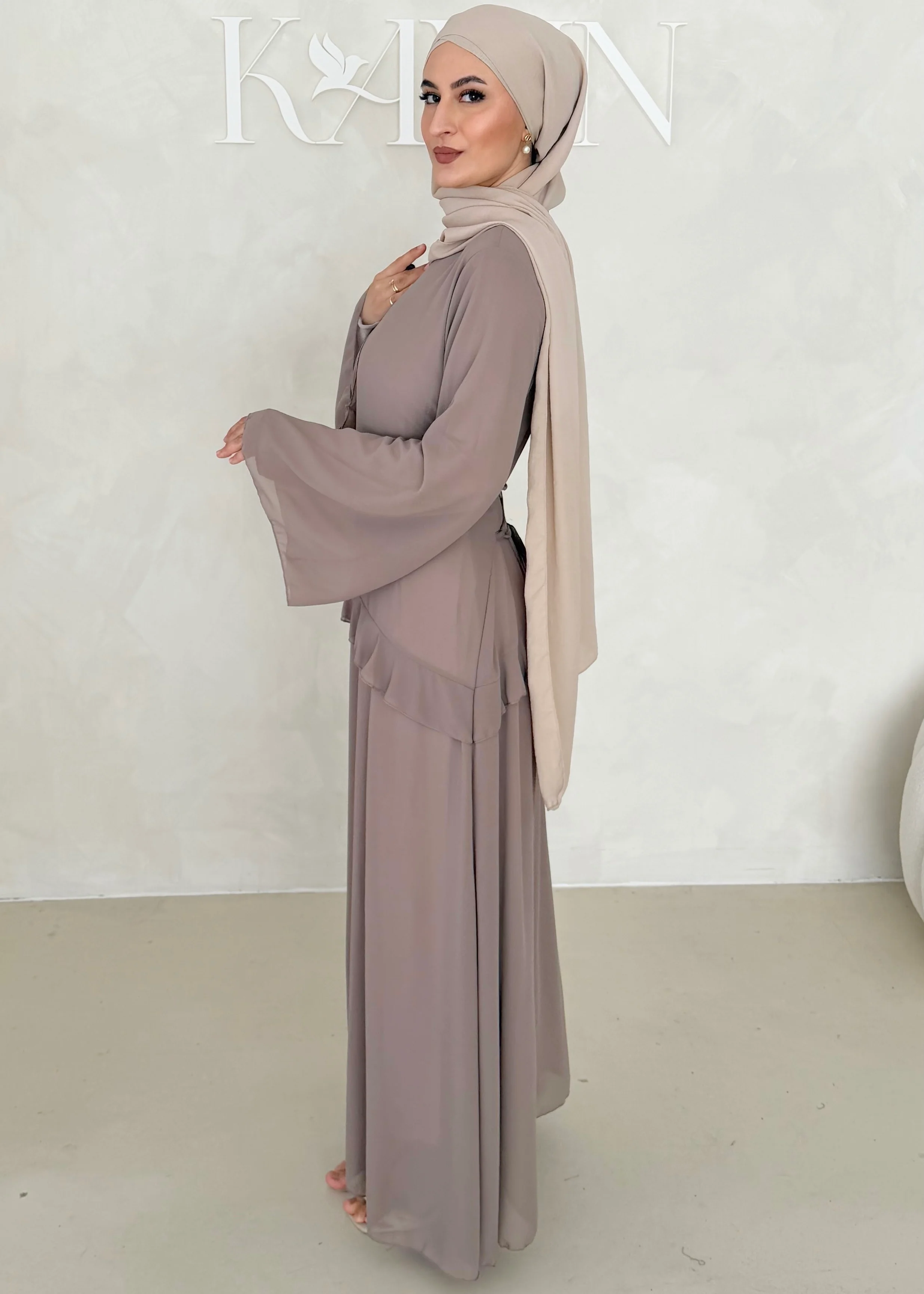 Chiffon Kleid mit Volant Details - Image 8
