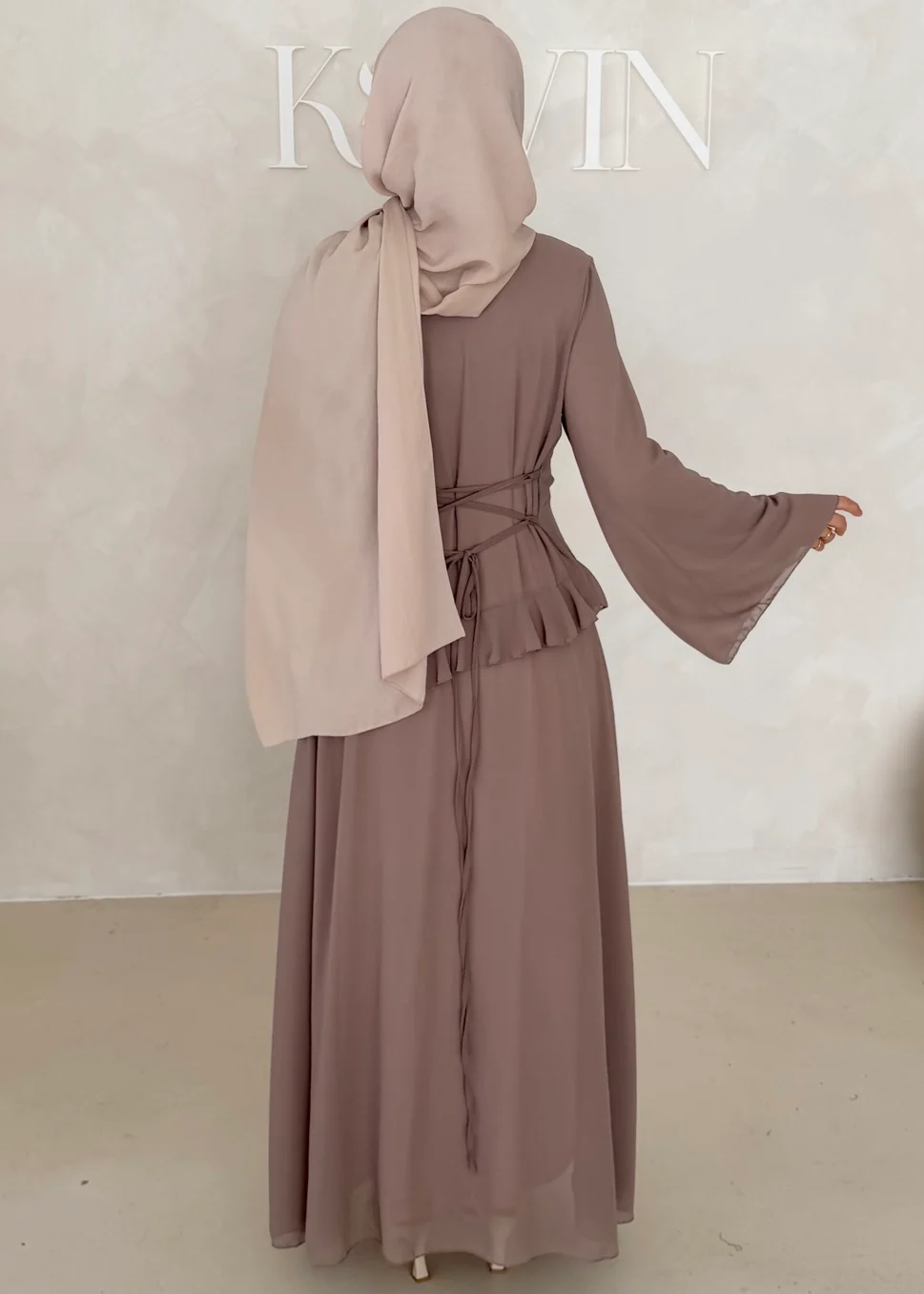Chiffon Kleid mit Volant Details - Image 9