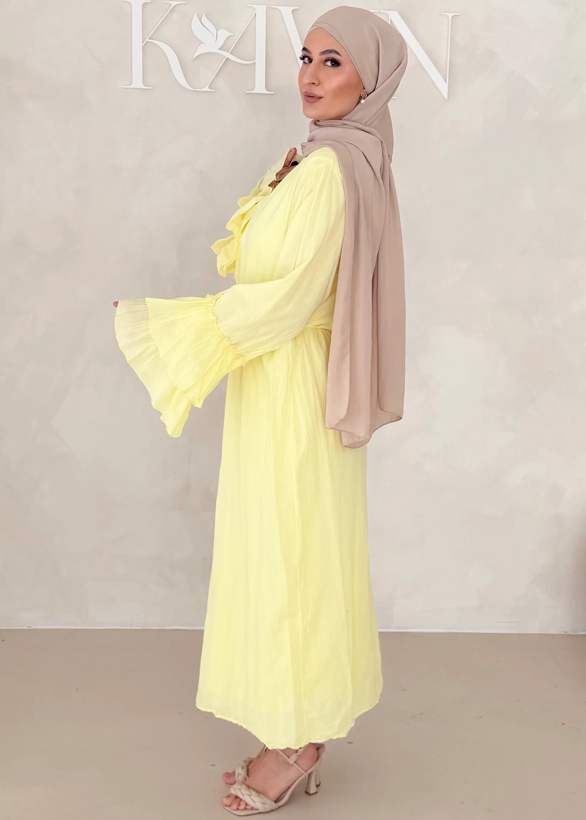 Cotton Kleid mit Trompetenärmeln - Image 16