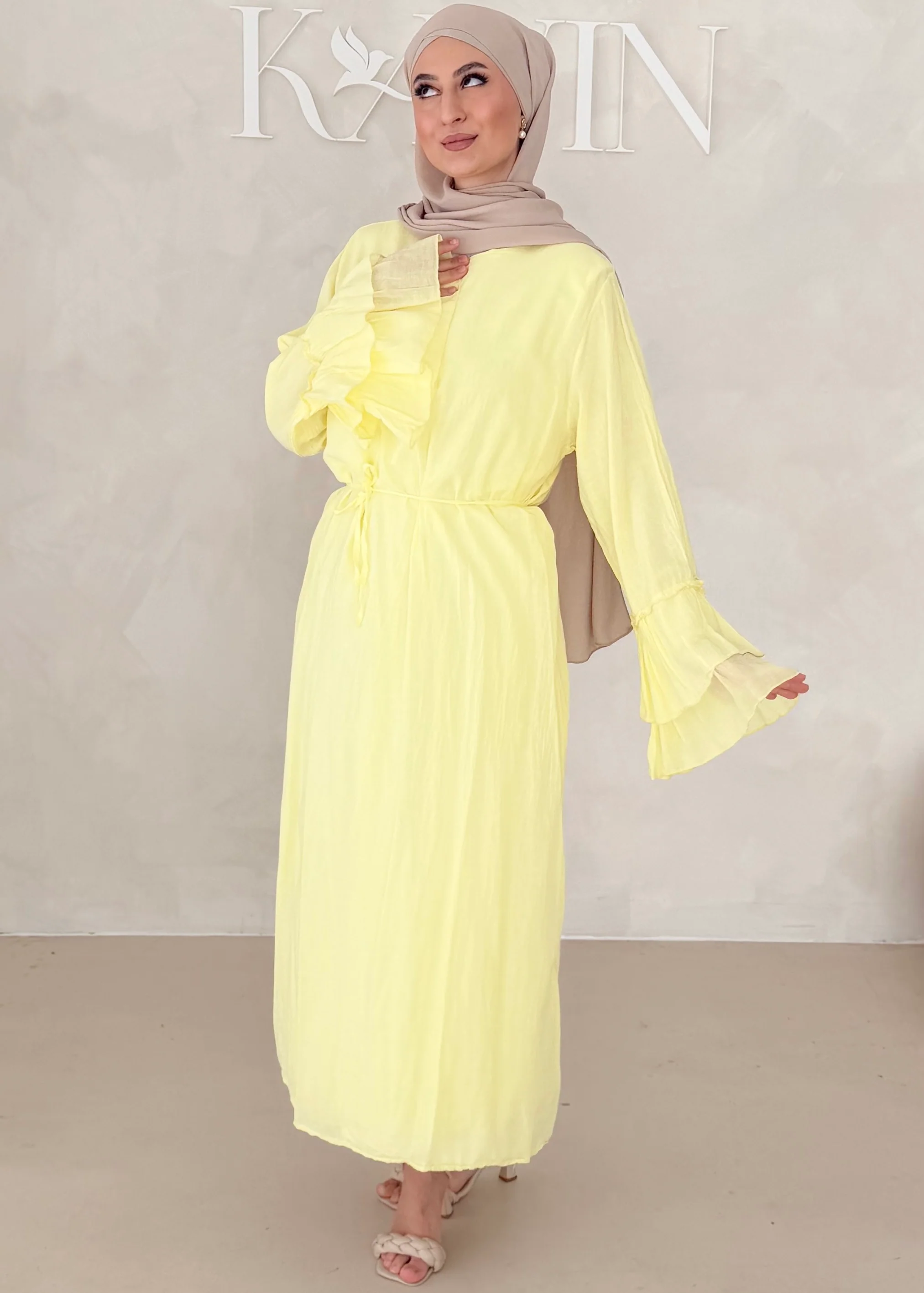 Cotton Kleid mit Trompetenärmeln - Image 17