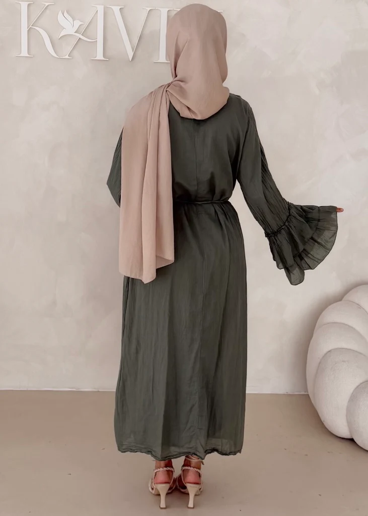 Cotton Kleid mit Trompetenärmeln - Image 29