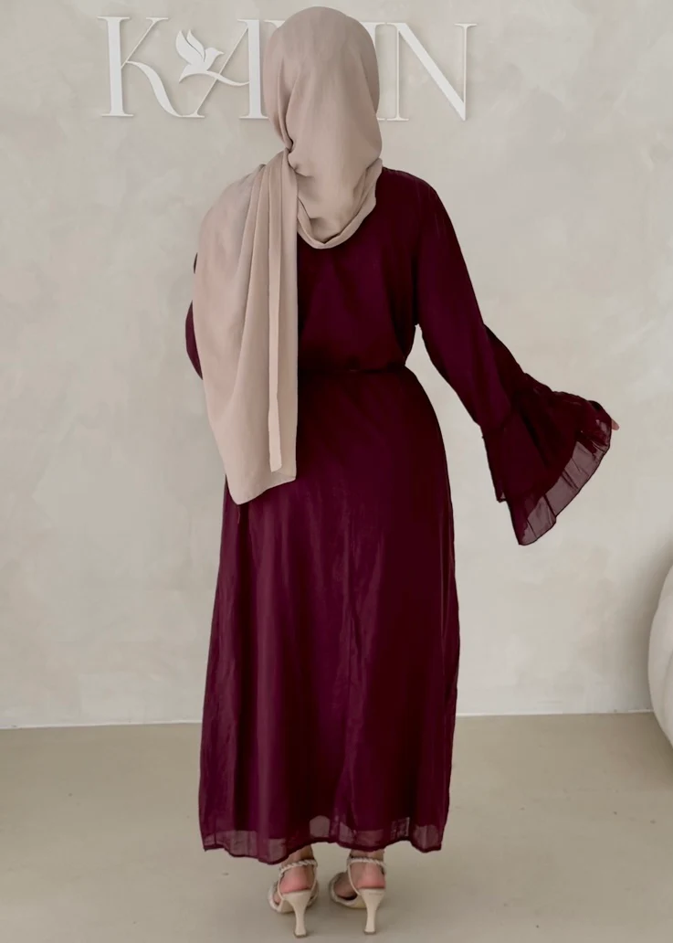 Cotton Kleid mit Trompetenärmeln - Image 3
