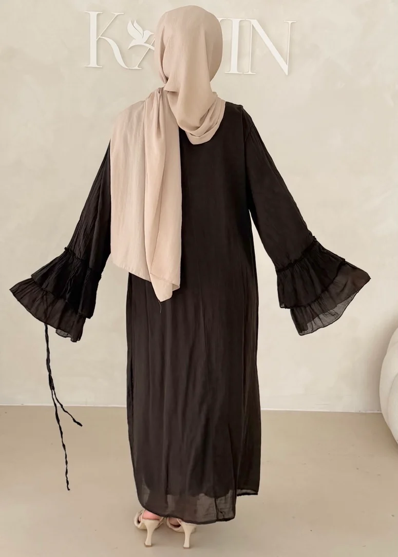 Cotton Kleid mit Trompetenärmeln - Image 6