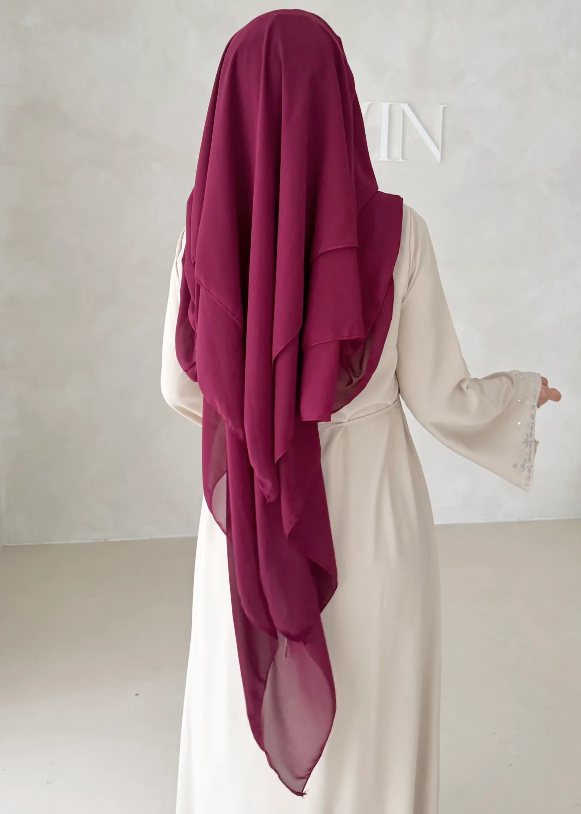 Dreilagiger Chiffon Khimar - Image 11