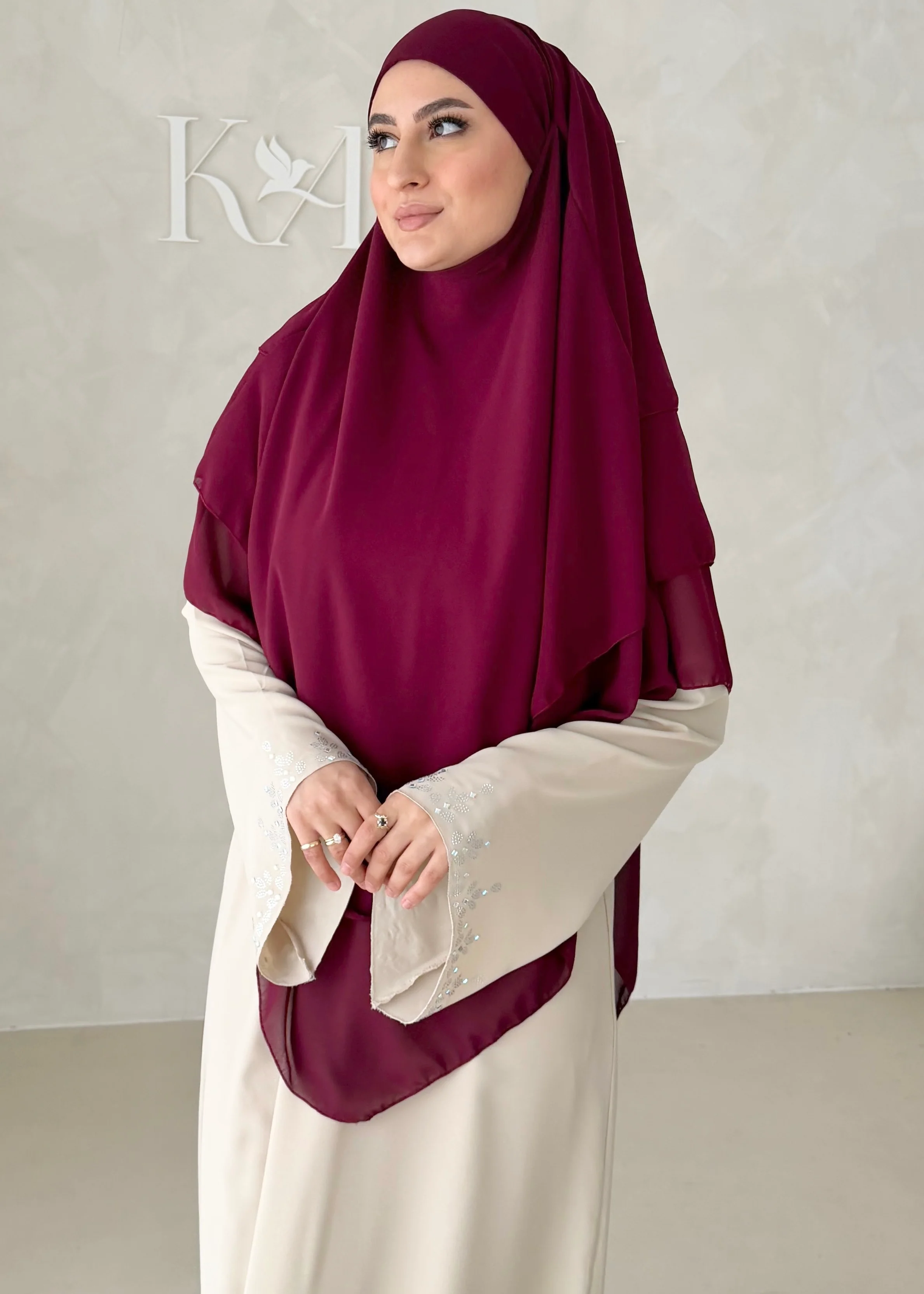 Dreilagiger Chiffon Khimar - Image 12