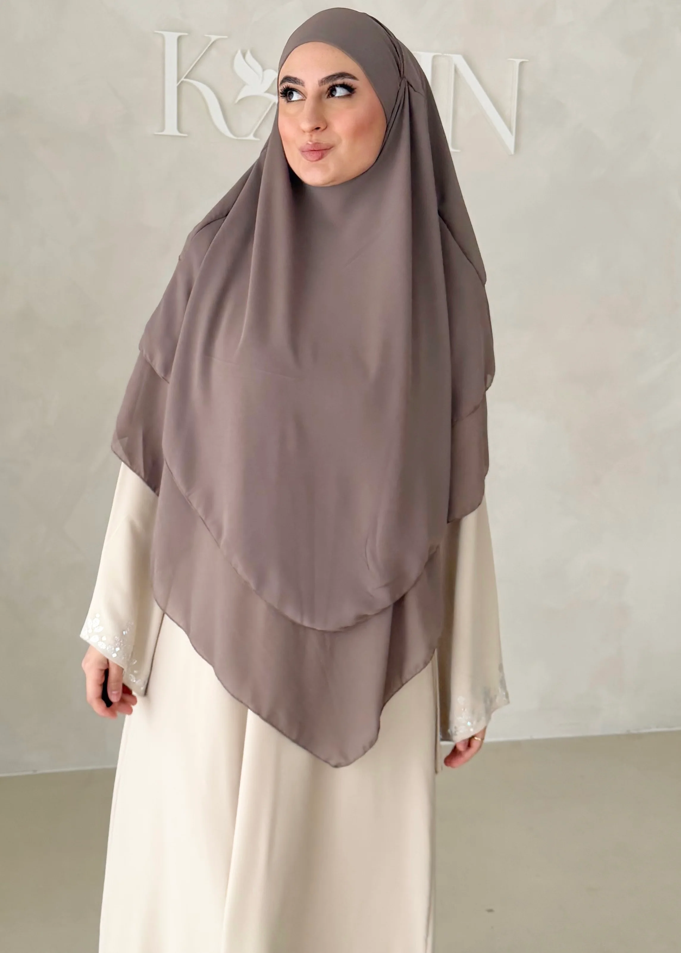 Dreilagiger Chiffon Khimar - Image 8