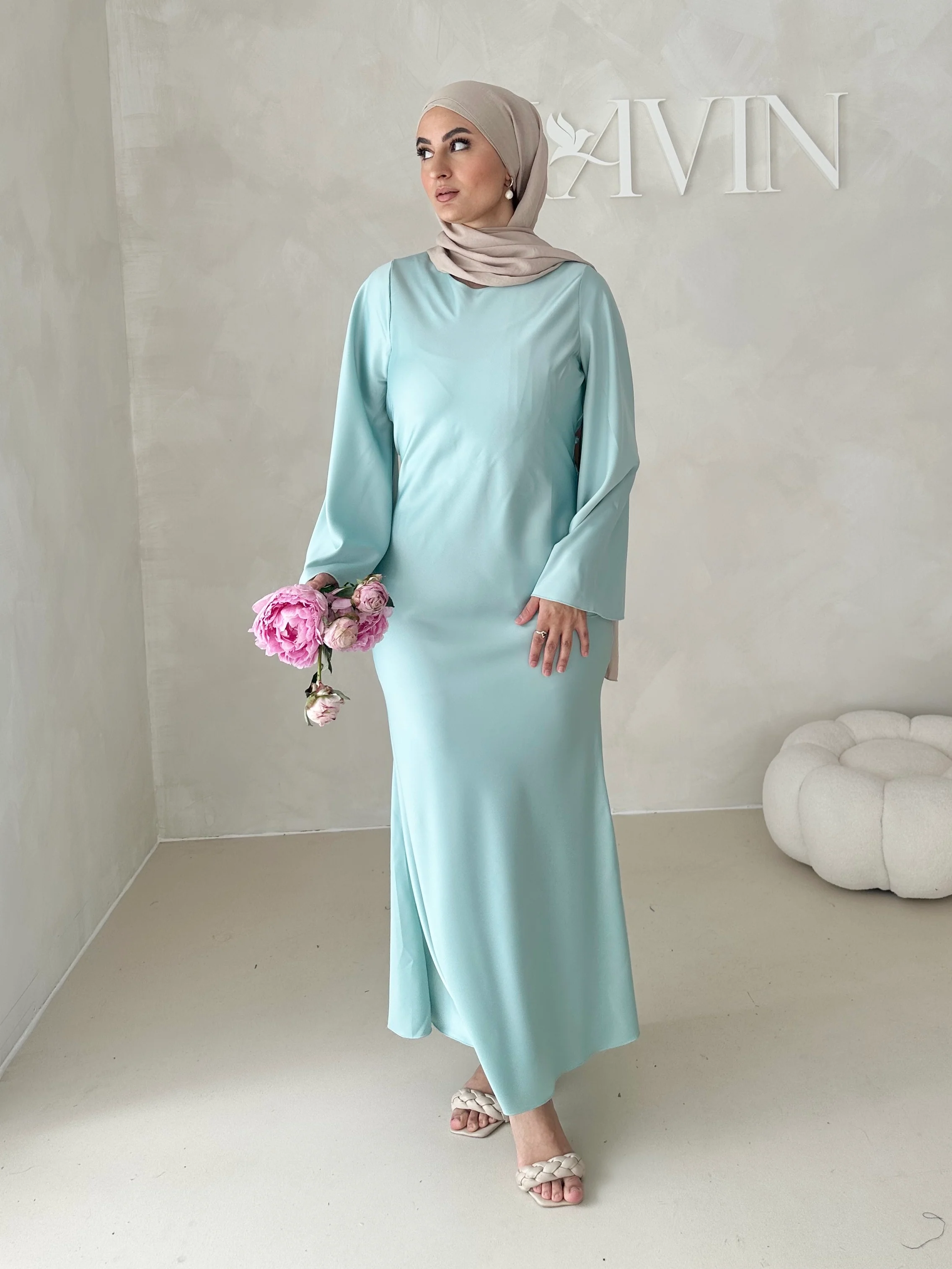 Satin-Optik Kleid - Image 22