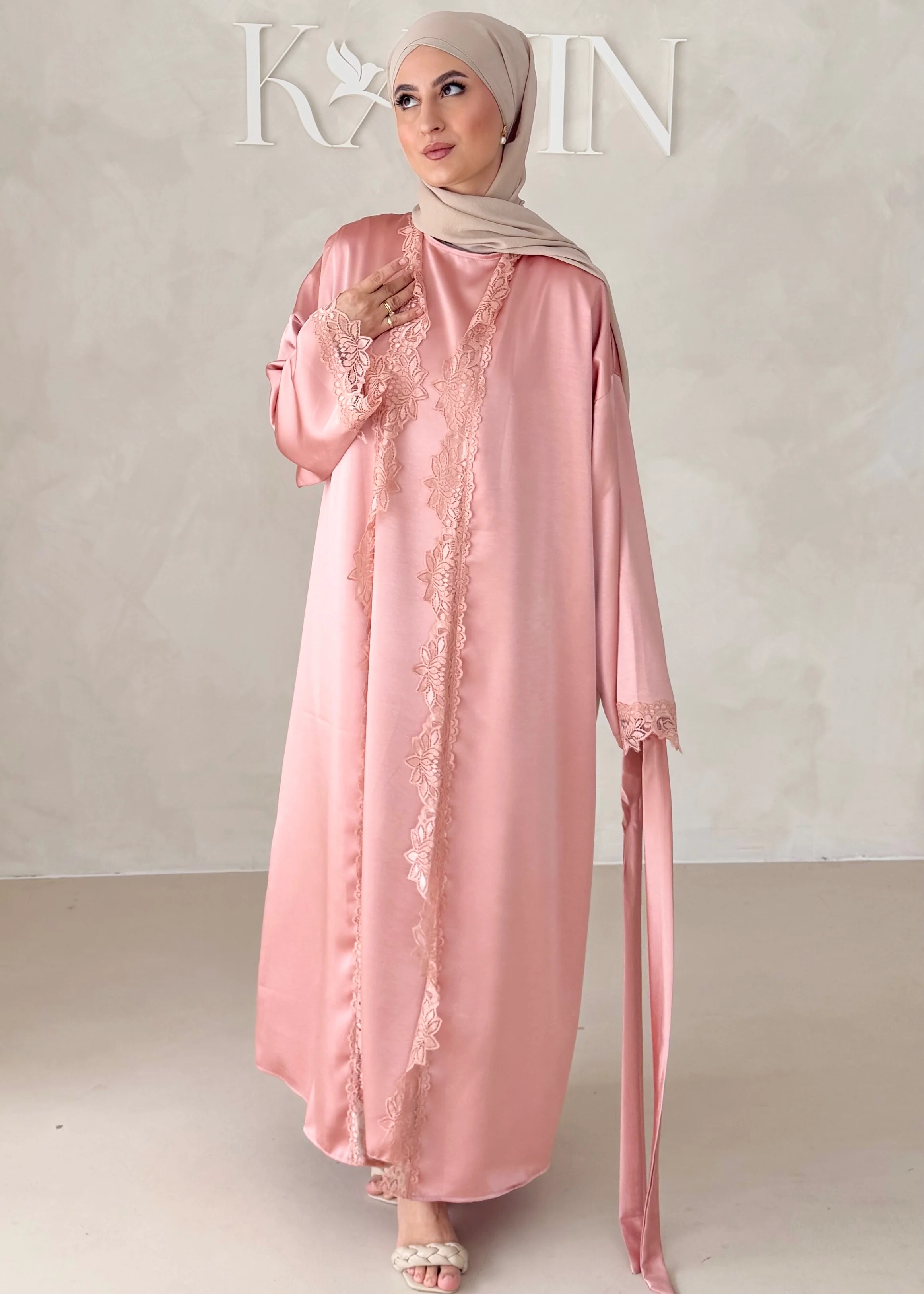 Rosé Abaya-Zweiteiler - Image 12