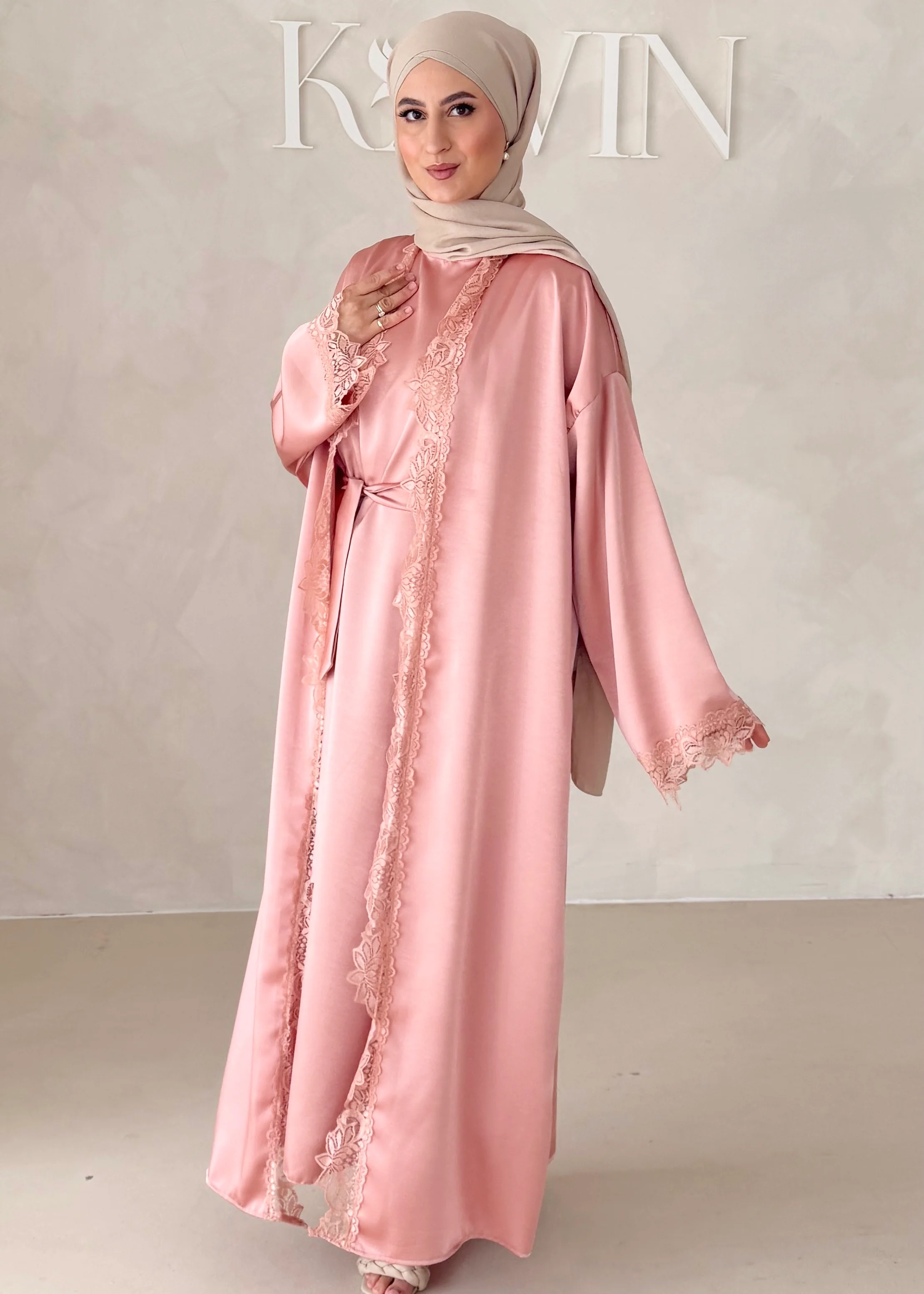 Rosé Abaya-Zweiteiler - Image 13