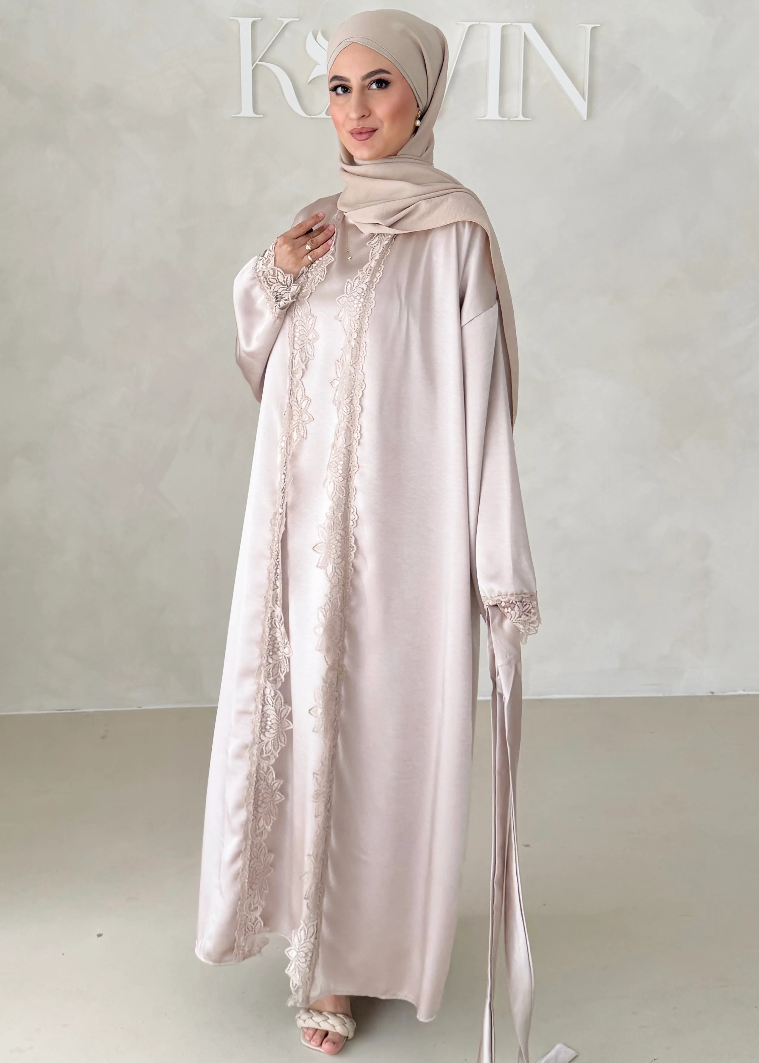 Rosé Abaya-Zweiteiler - Image 4