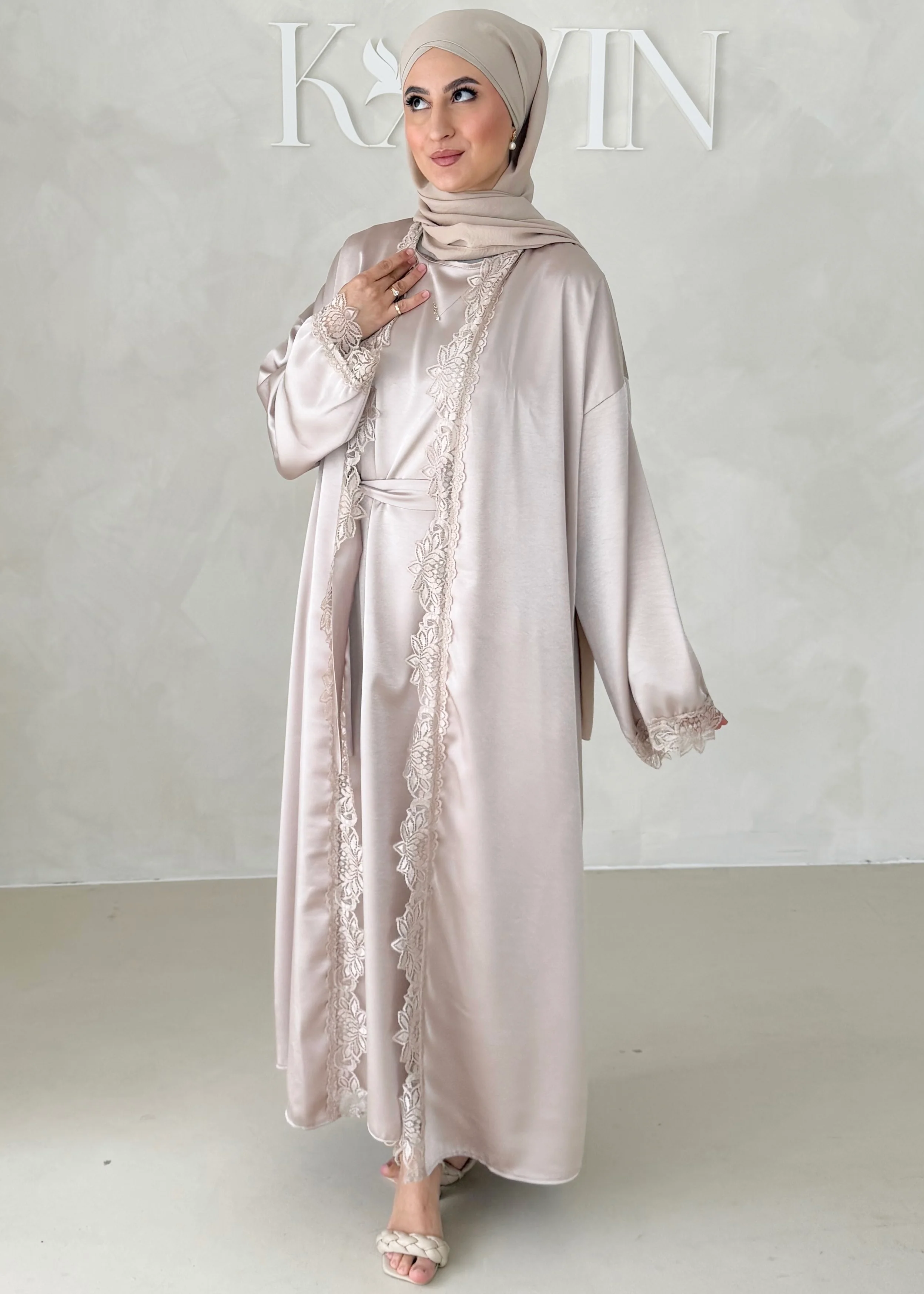 Rosé Abaya-Zweiteiler - Image 5