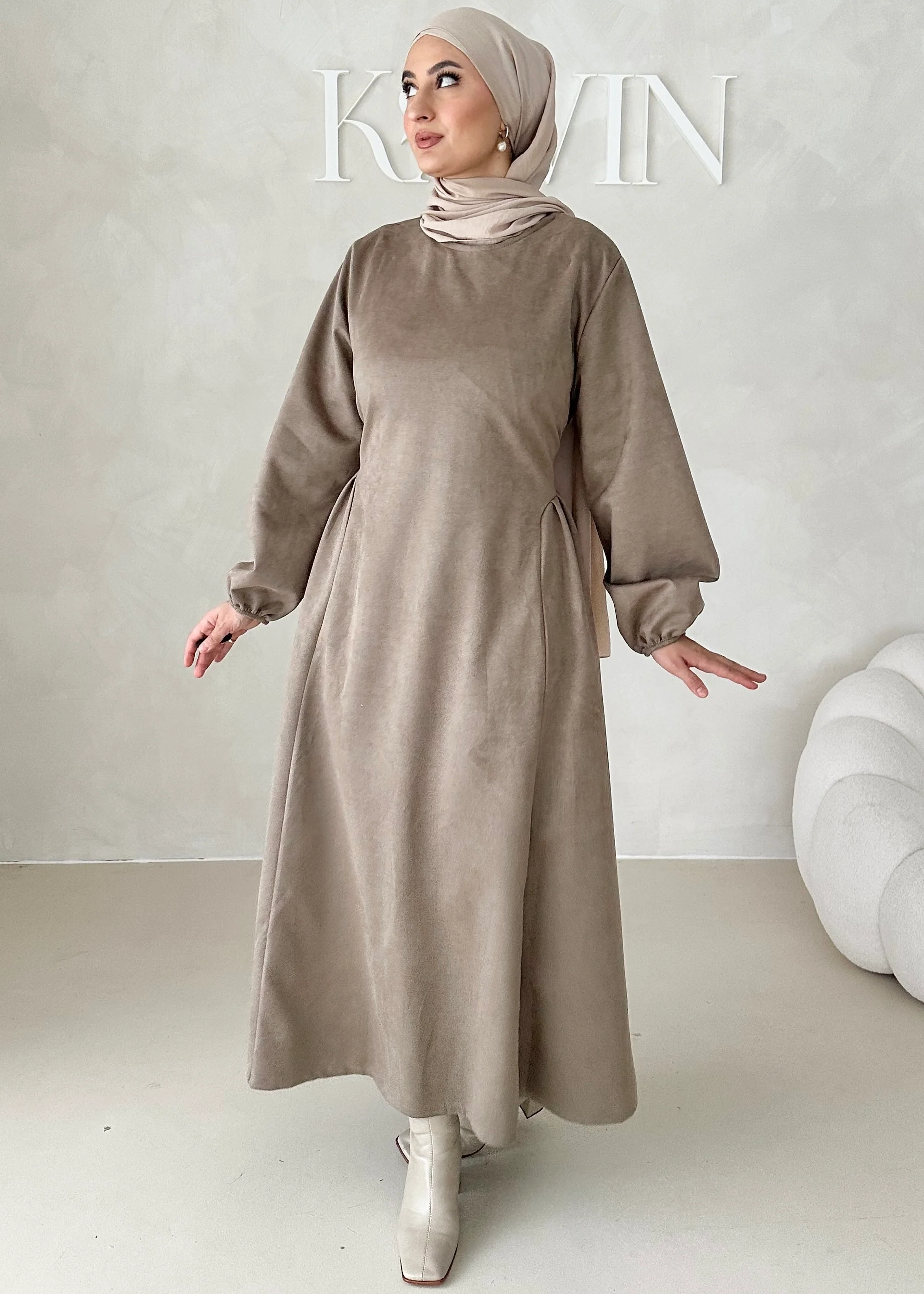 Samt-Optik Kleid - Image 4
