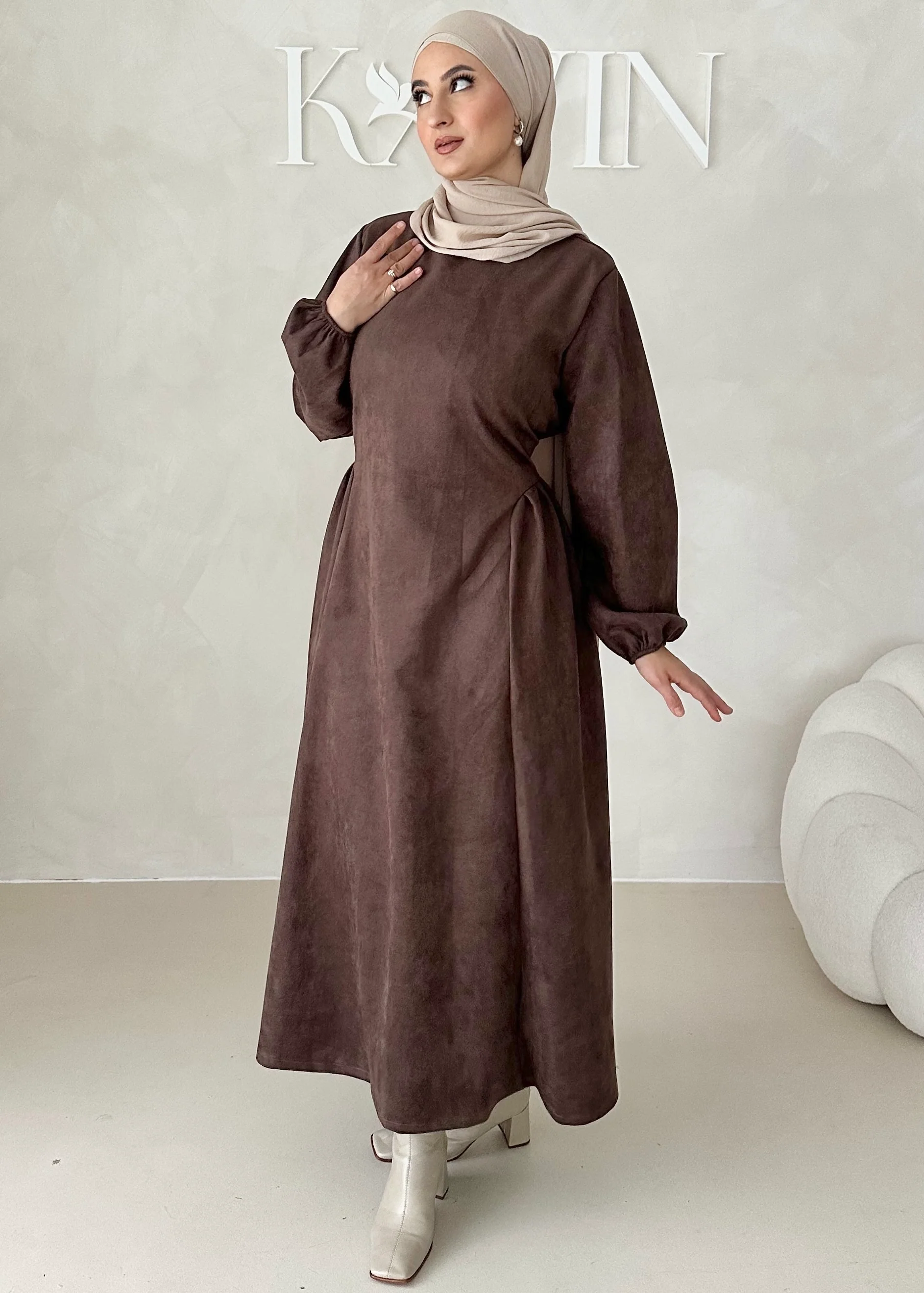 Samt-Optik Kleid - Image 7